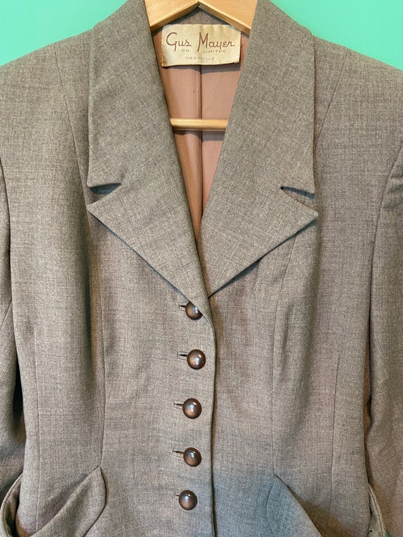 40s Wool Gaberdine Jacket | GUS MAYER | Nashville… - image 3