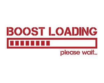 Calcomanía de vinilo troquelado "Por favor, espere", 8" x 2.5"