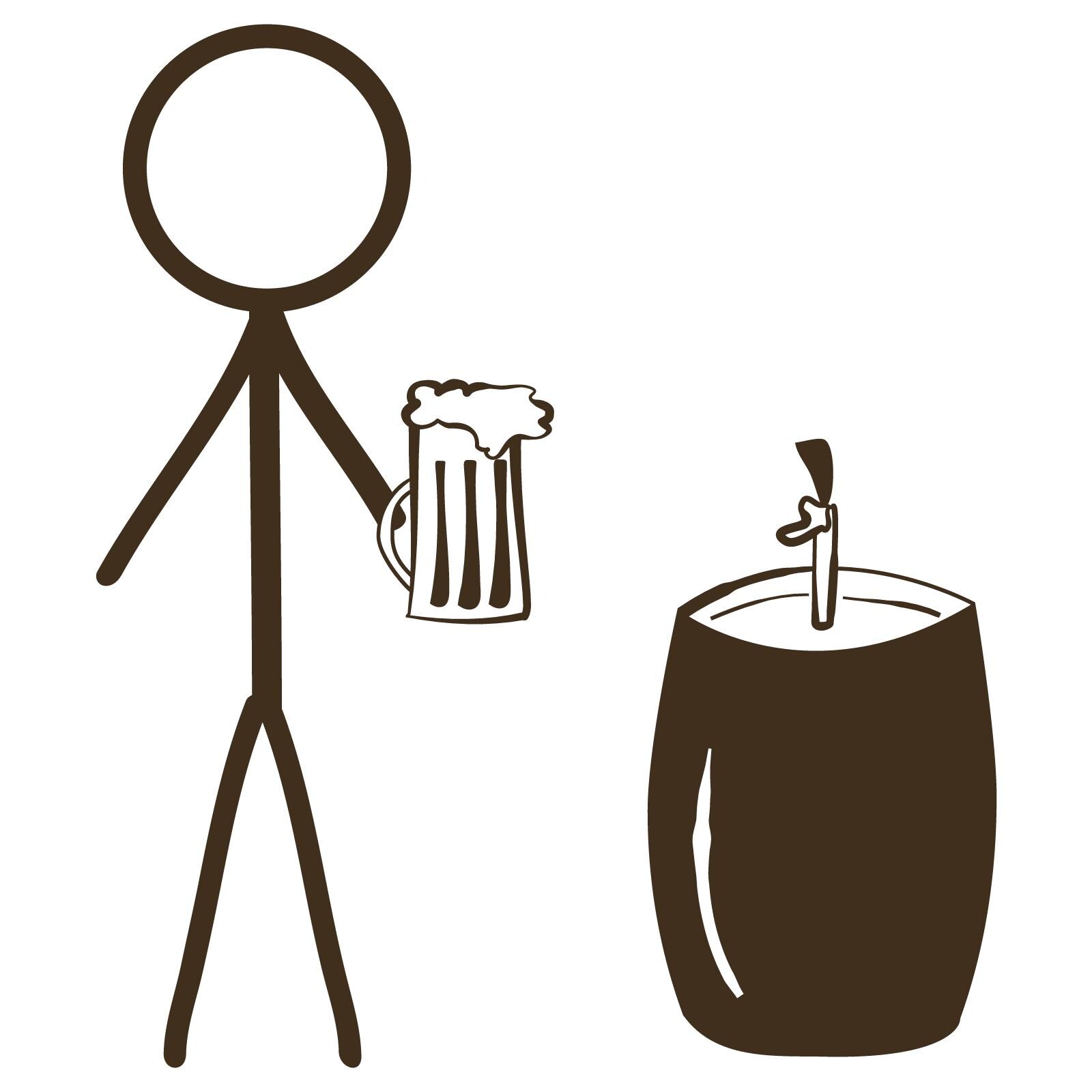 Kerg Stickers Male With Beer Keg Decal, 4.7