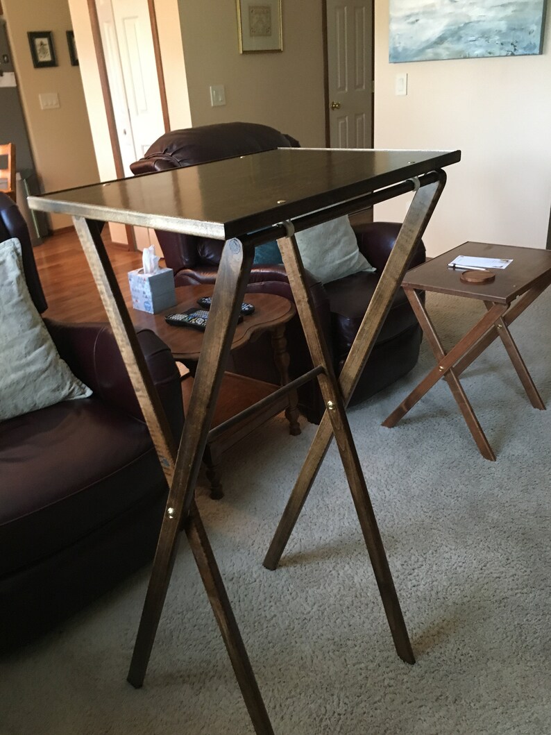 Tall Standing TV Tray Table 44 No Footbar to Bump Etsy