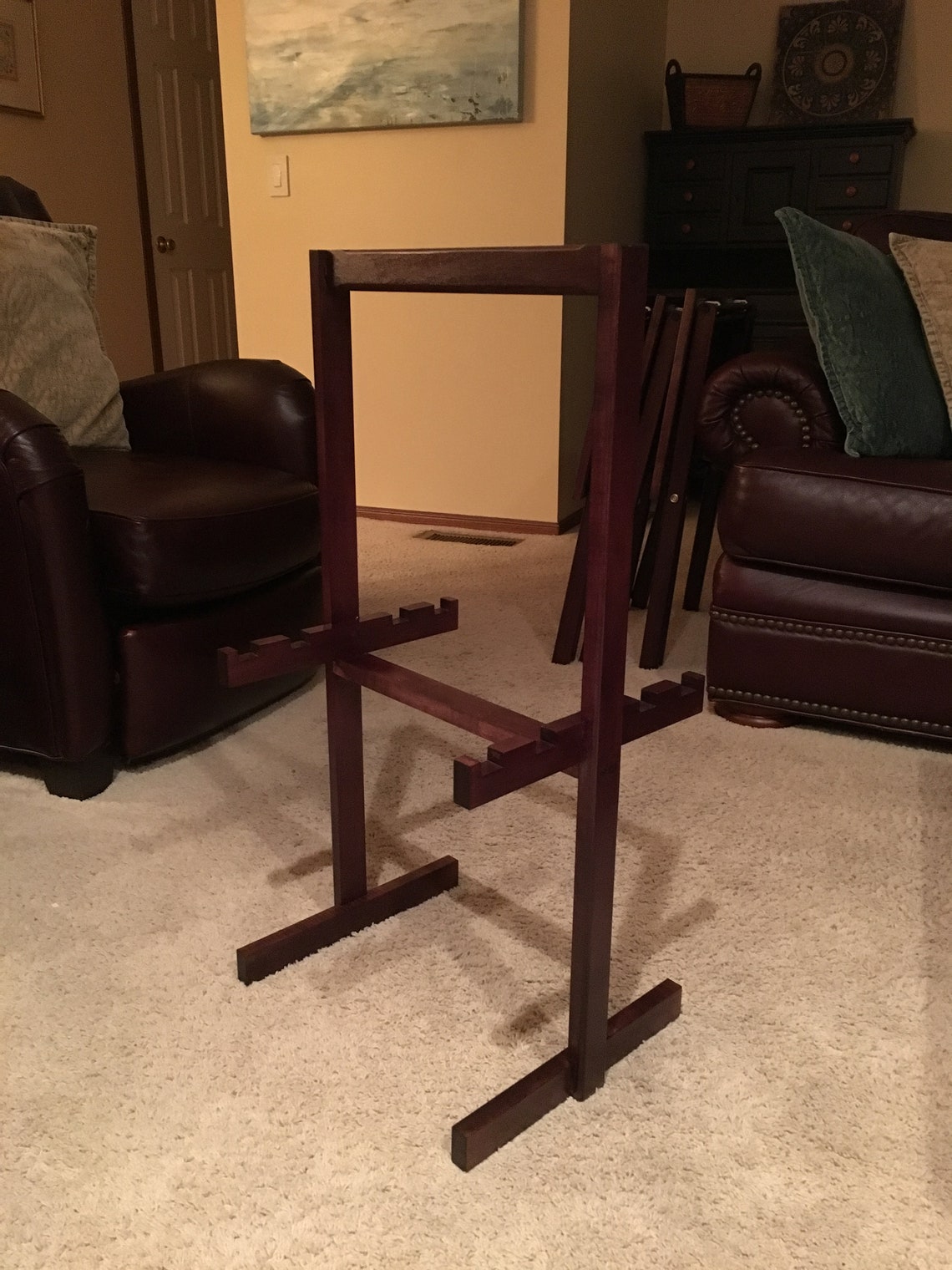 Custom TV Tray Holder Solid Handcrafted Maple Wood With Etsy