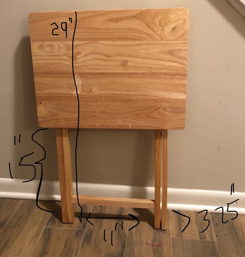 Custom TV Tray Holder Solid Handcrafted Maple Wood With Etsy