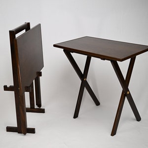 Elegantly Handcrafted two Extra Wide 25&quot; Home Office TV Tray Tables with Holder. Comfortably Stretch Your Legs with No foot-bar to bump.