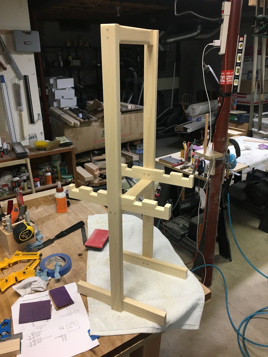 Custom TV Tray Holder Solid Handcrafted Maple Wood With Etsy