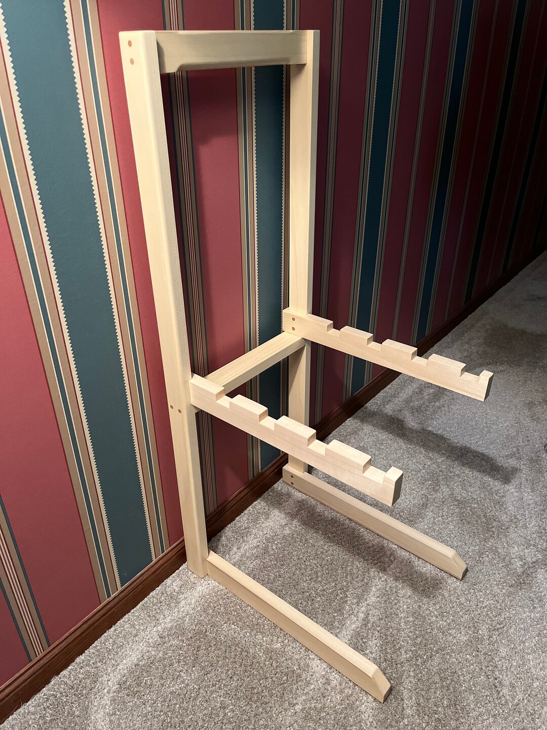 Wall Hugger Custom TV Tray Holder Solid Handcrafted Solid Etsy