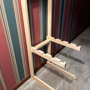 Wall Snugger TM Custom TV Tray Holder - Solid Handcrafted Solid Maple Wood with Dowel Pin Fittings, Comes fully Assembled