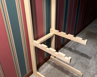Wall Hugger Custom TV Tray Holder Solid Handcrafted Solid Maple