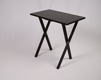Elegantly Handcrafted Extra Wide 25" Home Office TV Tray Table. Comfortably Stretch Your Legs with No foot-bar to bump.