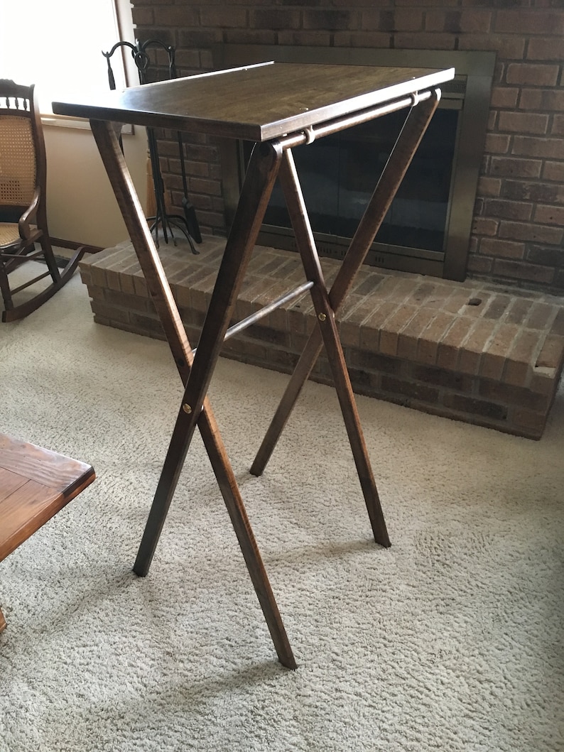Tall Standing TV Tray Table 44 No Footbar to Bump Etsy
