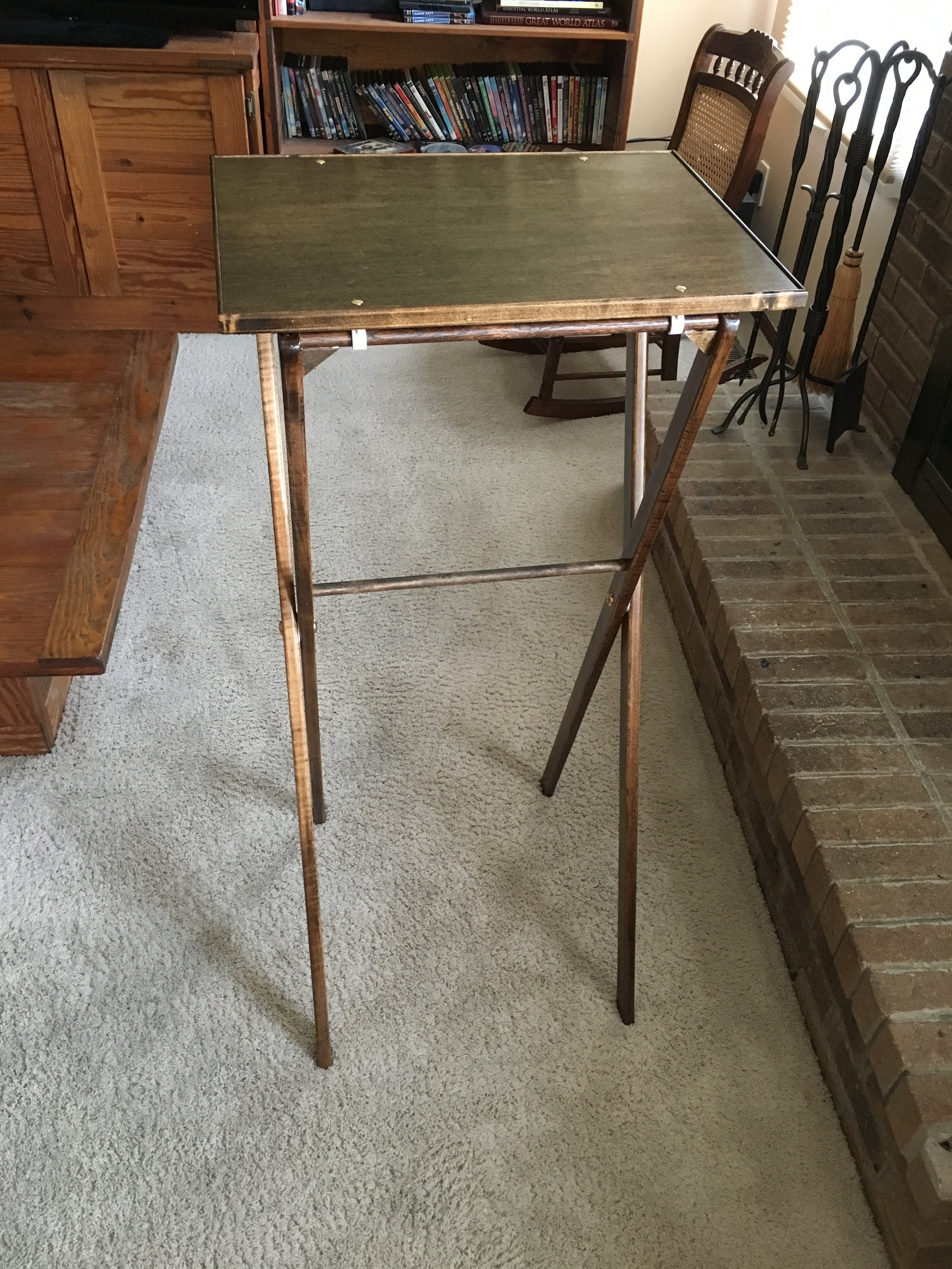 Tall Wheelchair TV Tray Table 40 Elegantly Handcrafted Wood Etsy UK