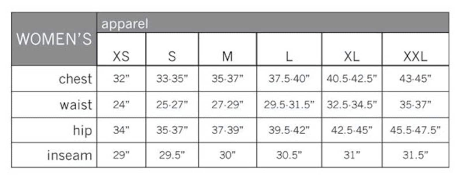 SIZE CHART - Etsy