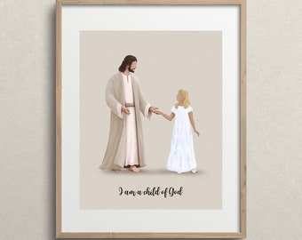Jesus Christus Aquarell Portrait, LDS Taufe Dekor (Digitaler Download)