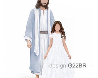 Jesus with Child Watercolor Print, LDS Baptism Gift (Digital Download)