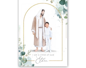 Personalization of a portrait with Jesus, baptism gift for a girl, baptism gift for boy, by Alex Kovych