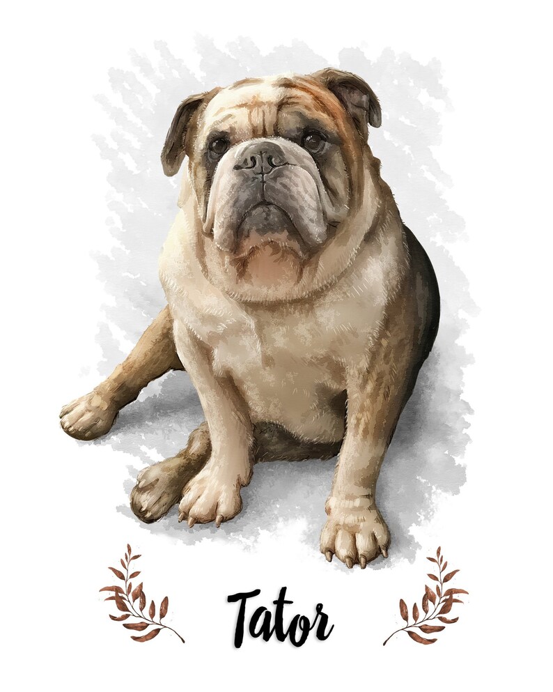 Custom Pet Portrait Funny Dog Portrait Custom Dog Portrait Etsy