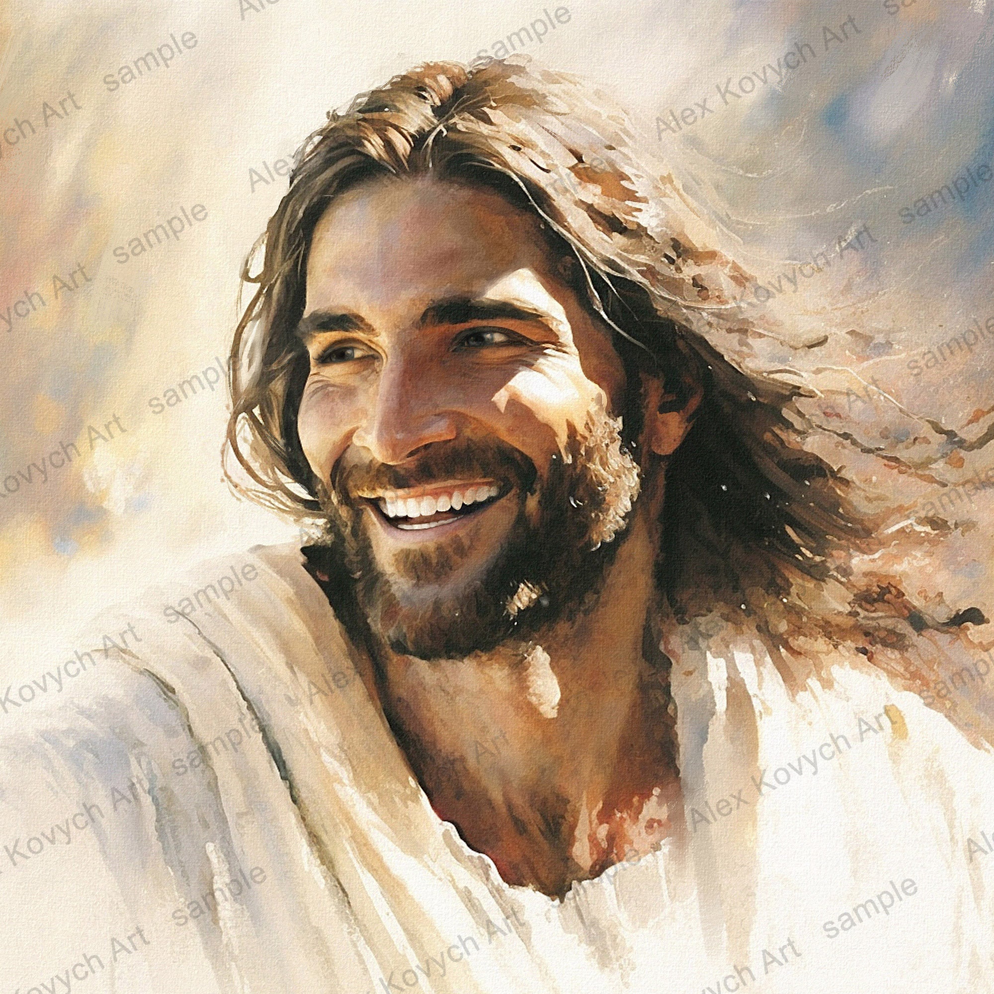 イエスのアート、イエス・キリストの絵、イエスの絵画、デジタル