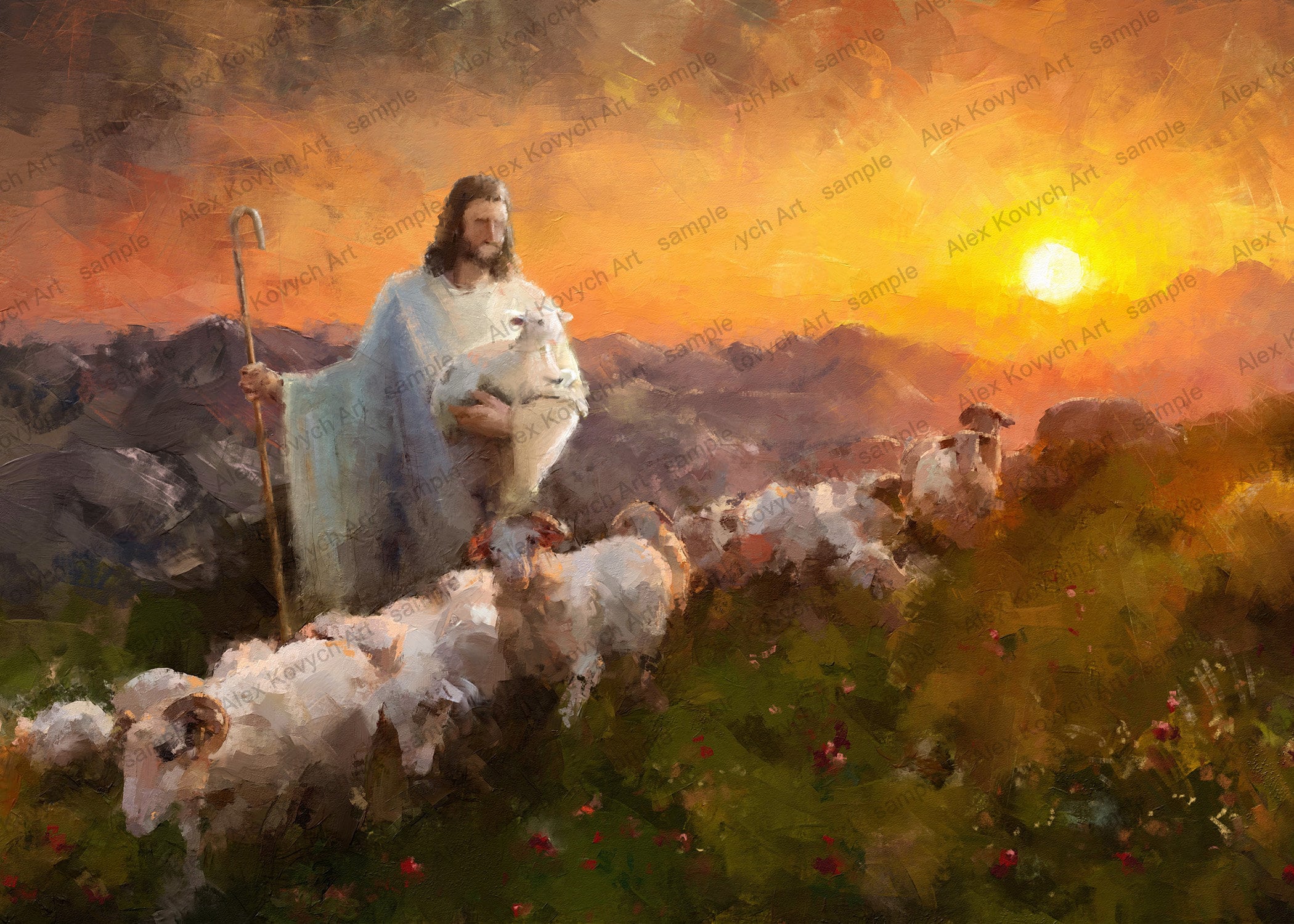 Jesus Christ and Lamb Printable Wall Art Jesus the Good - Etsy