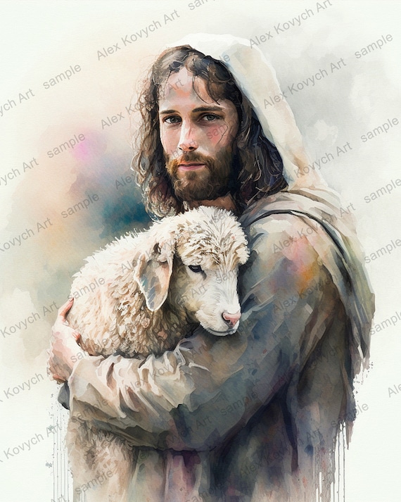 Jesus Holding A Lamb Coloring Page