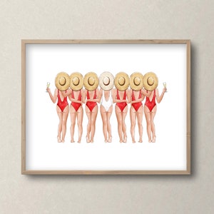 Lipstick Kiss Frame template for bride and 6 bridesmaids, Kiss the Miss Goodbye,  Bachelorette Sign, Bridesmaid portrait, Bridal party print
