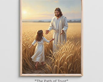 Jesus and Child Art Print, Christian Baptism Gift (Digital Download)