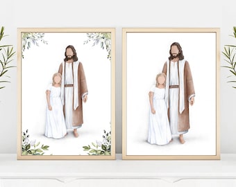 Jesus Christ Watercolor Painting, LDS Baptism Gift (Digital Print)
