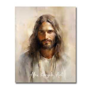 Jesus Christ Art, digital Jesus painting, Christian wall Art, Christ picture