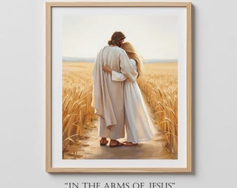 Personalised portrait with Jesus, In the Arms of Jesus by Alex Kovych, Digital Download