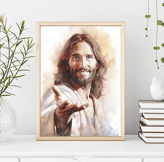 Come Follow Me, Digital Download, Jesus Christ Art, "Engraved on His Hands", Christian Art, LDS Jesus Art, Jesus painting, Christ watercolor