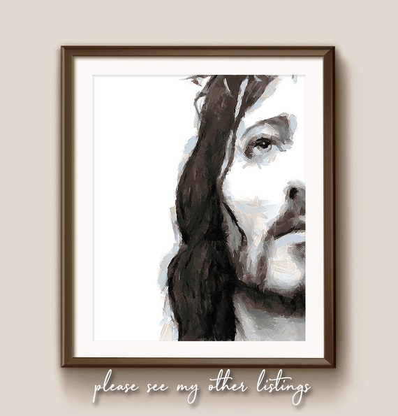 Jesucristo con una niña con el pelo largo y rizado color - Etsy España Jesucristo con una niña con el pelo largo y rizado color - Etsy España
