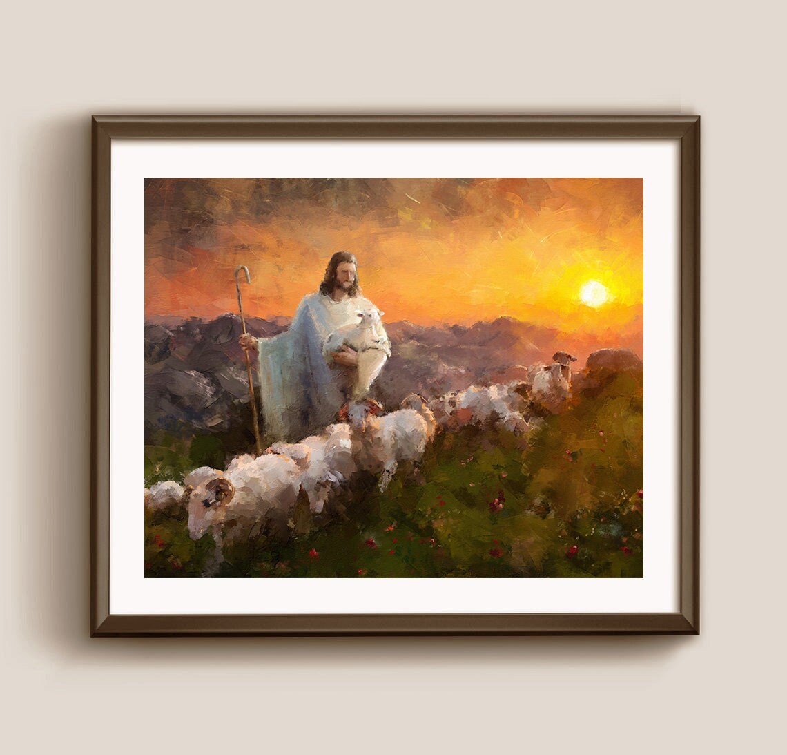 Jesus Christ and Lamb Printable Wall Art Jesus the Good - Etsy