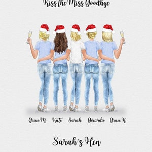 Personalisierte Braut und Brautjungfer Druck, Trauzeugin Illustration, Brautjungfer Geschenkkarte