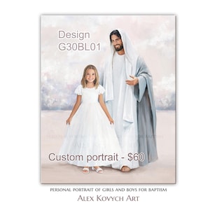 Personal Digital family portrait with Jesus, Digital download, walking with Christ, Come follow Me, Peace in Christ