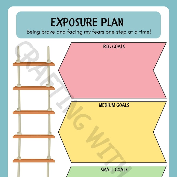 Exposure Plan Worksheet for Kids, Anxiety Hierarchy Worksheet for Kids