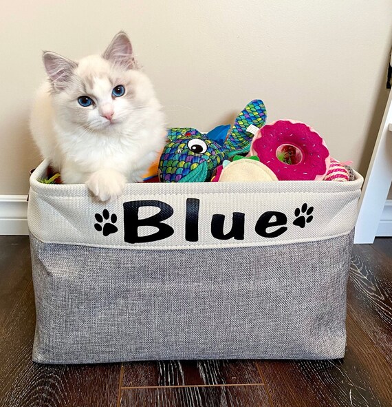 Cat Toy Storage Bin Pet Toy Storage Bin Etsy
