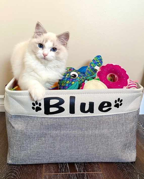 Personalized Cat Toy Bin Cat Toy Storage Bin Etsy