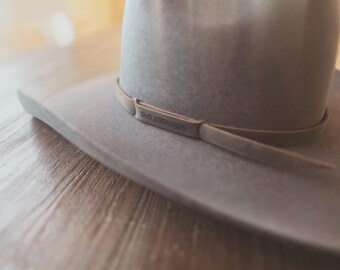 Custom Tooled Leather Hat Band - Personalized with Initials, Name, or Brand