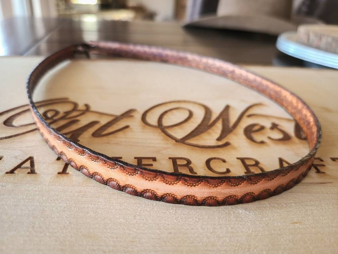 Hat Band Tooled Leather Hat Band Western Hat Band Western Etsy