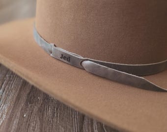 Chapeau Western En Cuir Véritable MDream - Marron Uni - Bandeau 3/4 - Taille Unique Réglable