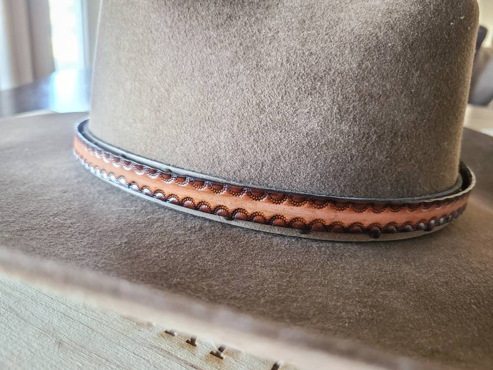 Hat Band Tooled Leather Hat Band Western Hat Band Western Etsy