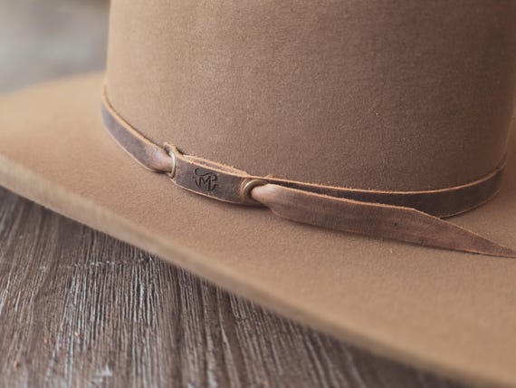 Personalized Leather Hat Band - Monogrammed Western Accessories - Cowboy Hatband