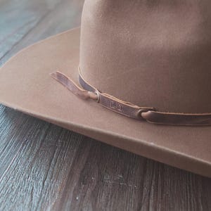 Personalized Leather Hat Band - Monogrammed Western Accessories - Cowboy Hatband - Name Gifts - Initial Gifts - Custom Leather Gifts