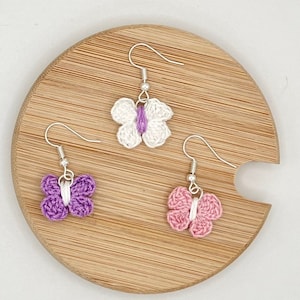 Butterfly crochet earrings | Micro Crochet | Lightweight | Dainty | Pastel |