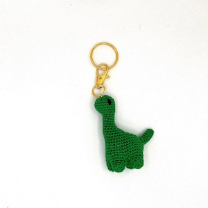 Crochet Dinosaur Keychain: Cotton Bag Charm