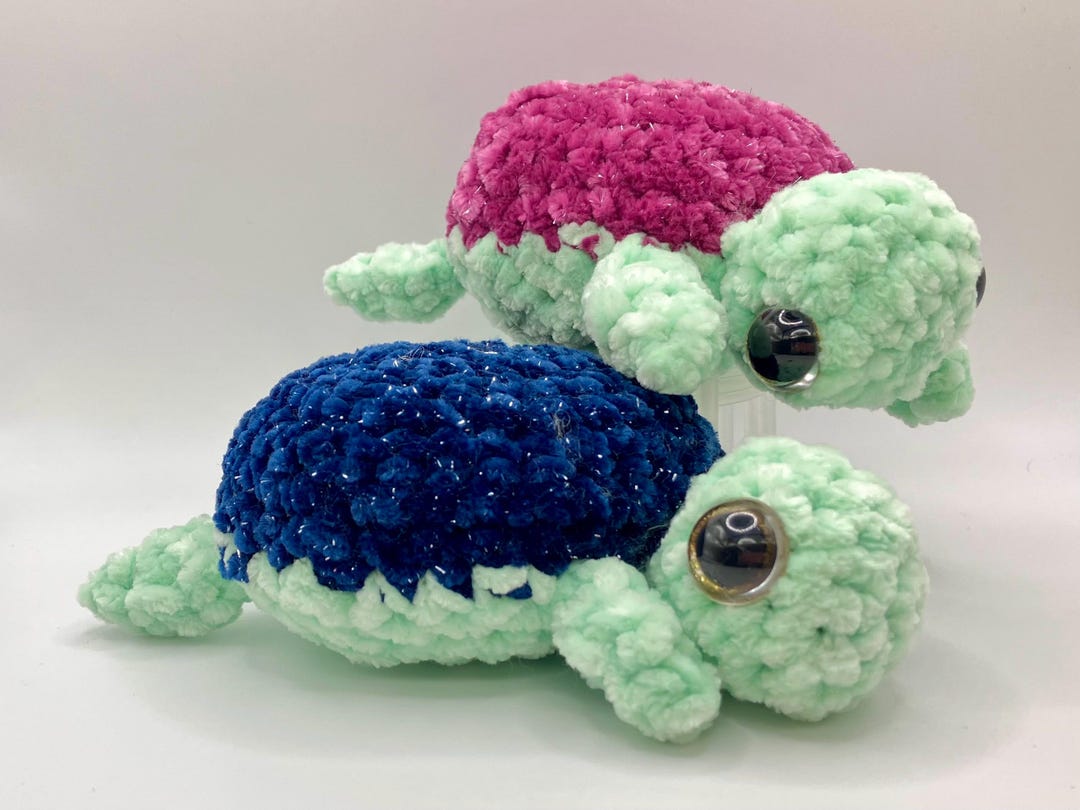 Crochet Turtle Plushie Velvet Stuffed Animal Sensory Toy Etsy