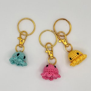 Crochet Octopus Keychain: Handmade Cotton Amigurumi Bag Charm