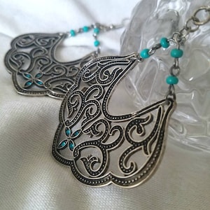 Boho You Say? Antique Silver Boho Earrings with Turquoise Accents