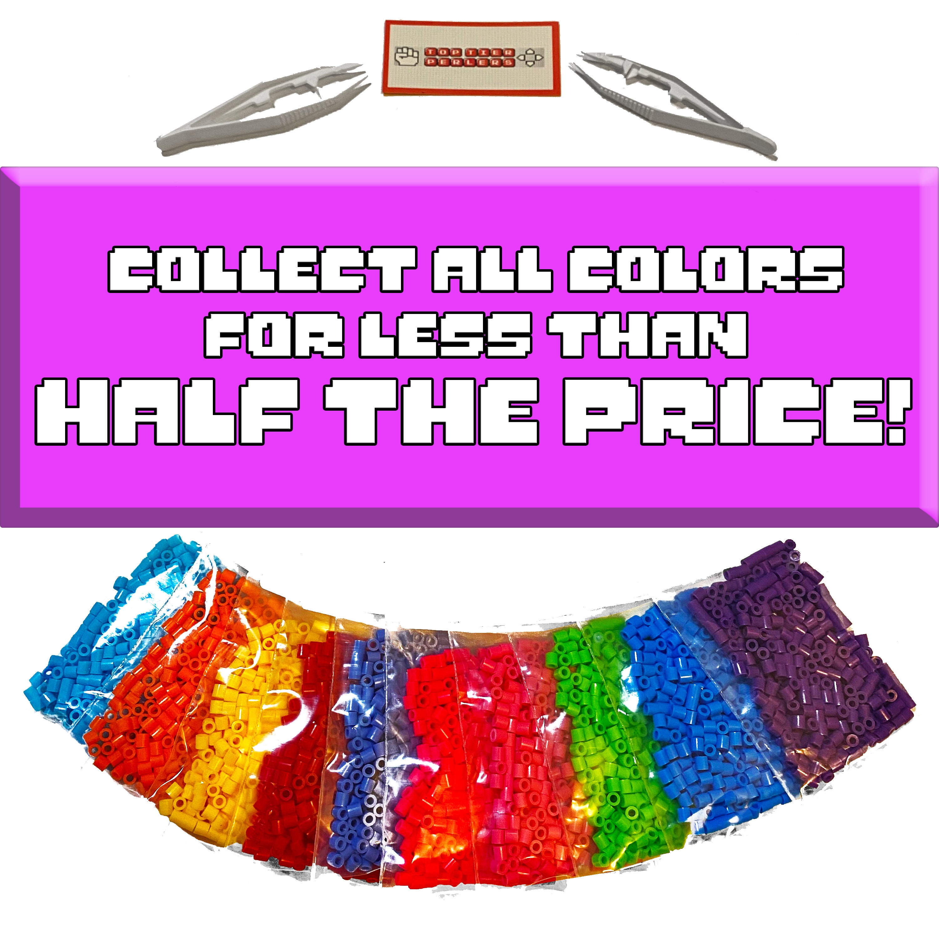 500 Perler Beads All Colors Make Your Own Kit Mix & Etsy