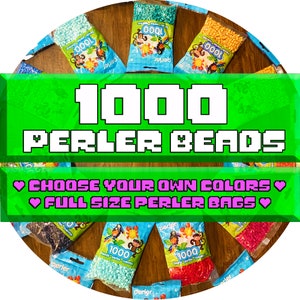 1000 Perler Beads - All Colors - Make Your Own Kit - Mix & Match