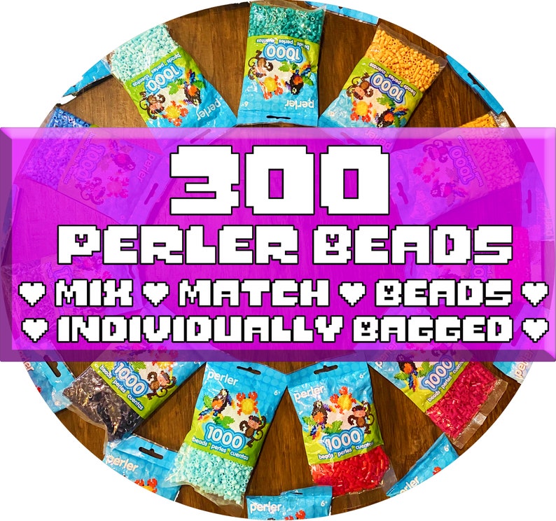 300 Perler Beads All Colors Make Your Own Kit Mix & | Etsy