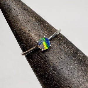 Australian Fire Opal Ring US Size 9  - Sterling Silver - Fire Opal Jewelry - October Birthstone - Birthstone Jewelry - Handmade